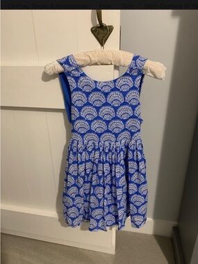 Mini Boden Blue and White Shell-Pattern Sundress